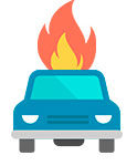 Auto con fuego - Abogado Accidente de tránsito